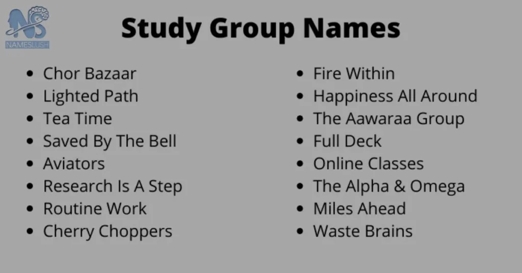 Study Group Names for Platforms