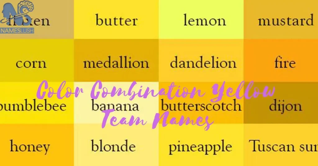 Color Combination Yellow Team Names