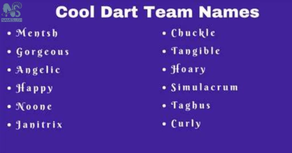 Cool Dart Team Names